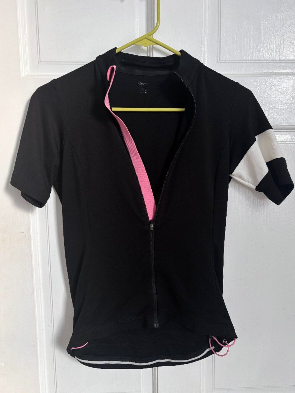 Rapha Women's Classic Jersey II Black White Pink Zip Up Top Shirt Racing Small S
